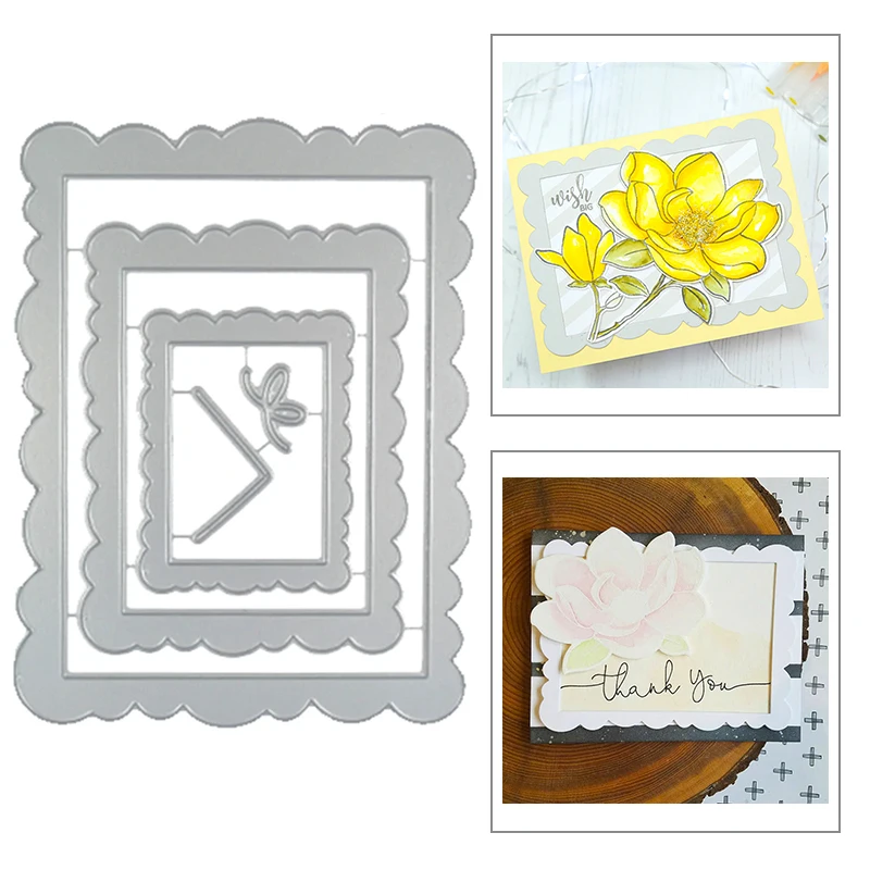 

2021 New Rectangle Frame Nesting Background Metal Cutting Dies For DIY Craft Making Card Paper Album Scrapbooking No Stamps Sets