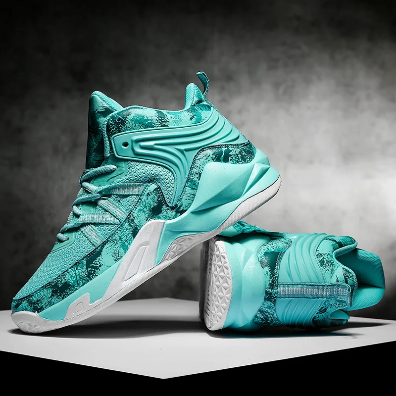 

New Kids Basketball Shoes for Men Athletic Breathable Outdoor Sneakers Wear Resistant Non-slip Mid Upper Sports Training Shoes