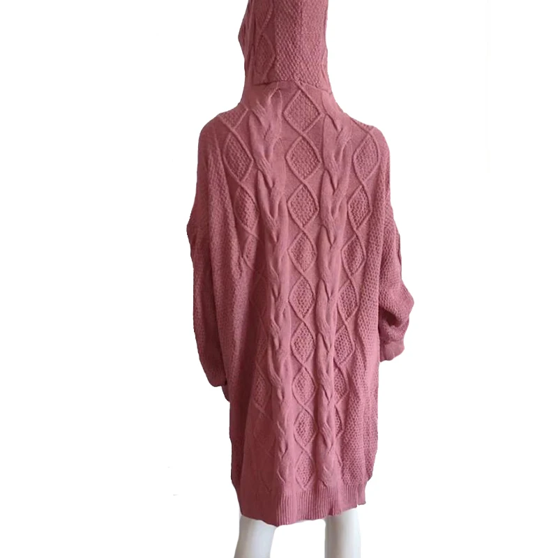 

VIIANLES Cardigan Women Sweater Oversized Hooded Autumn Winter Long Sleeve Knitted Cardigan Twist Loose