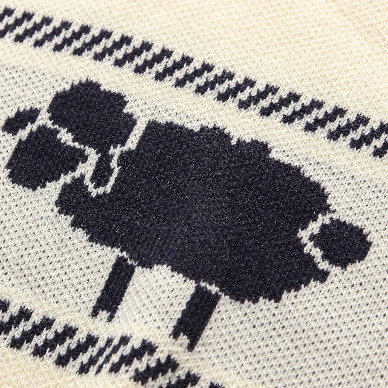 

LACIBLE Vintage Lamb Jacquard Sweater Pullover Streetwear Knitted Sweater Hip Hop Streetwear Retro Autu