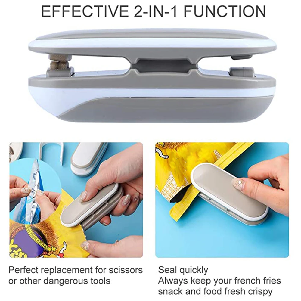 Мини машина для запечатывания закусок вакуумные уплотнители с крючком 2 в 1