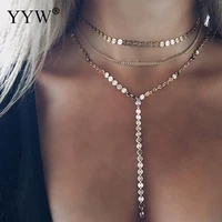 10pcslot boho women necklaces sexy long pendant fashion multi layer chain jewelry collier bijoux accessories wholesale