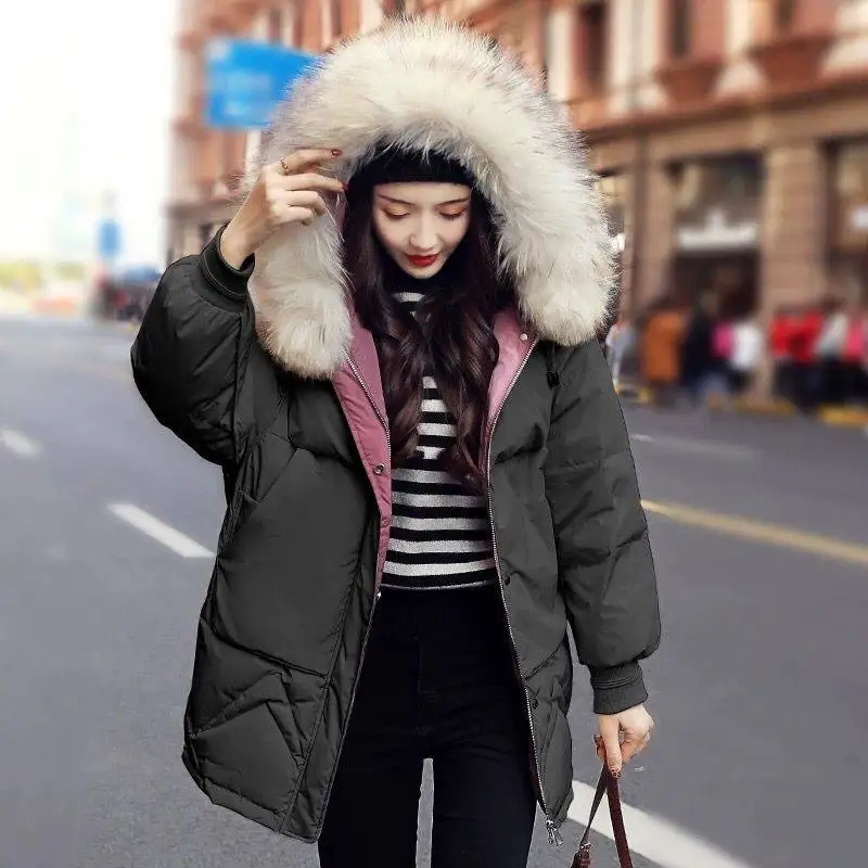 Зимняя куртка с капюшоном меховой воротник Женская парка пальто 2019 большой