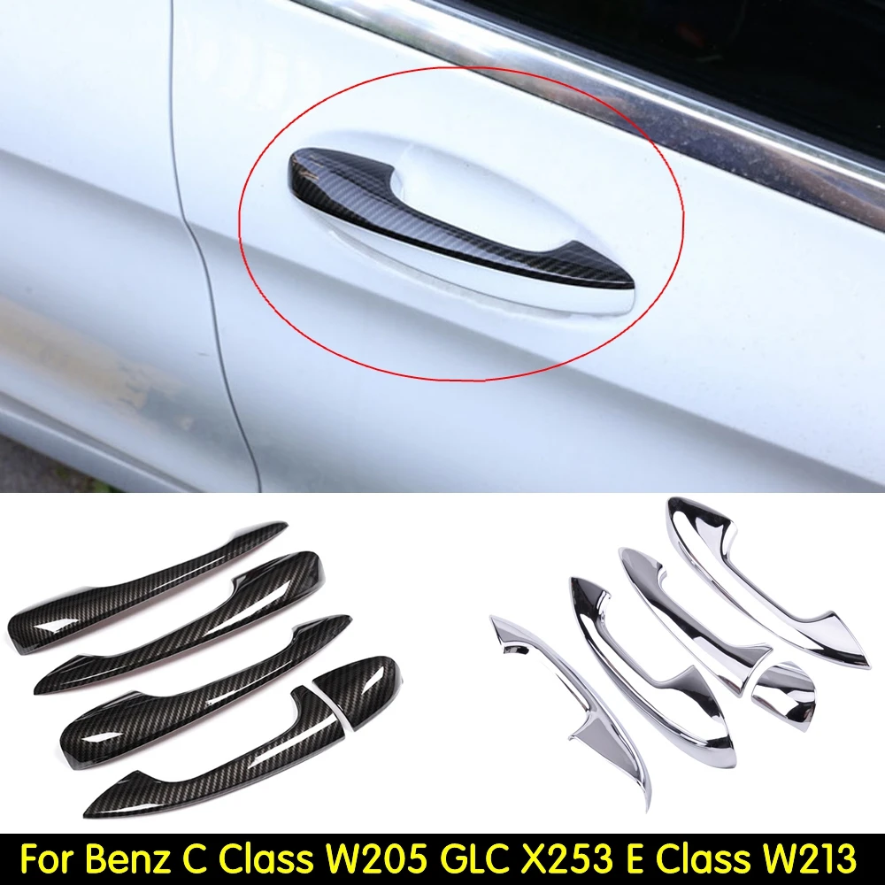 Хромированная крышка ручки двери ABS обшивка наклеек для Mercedes Benz C Class W205 GLC X253 E W213