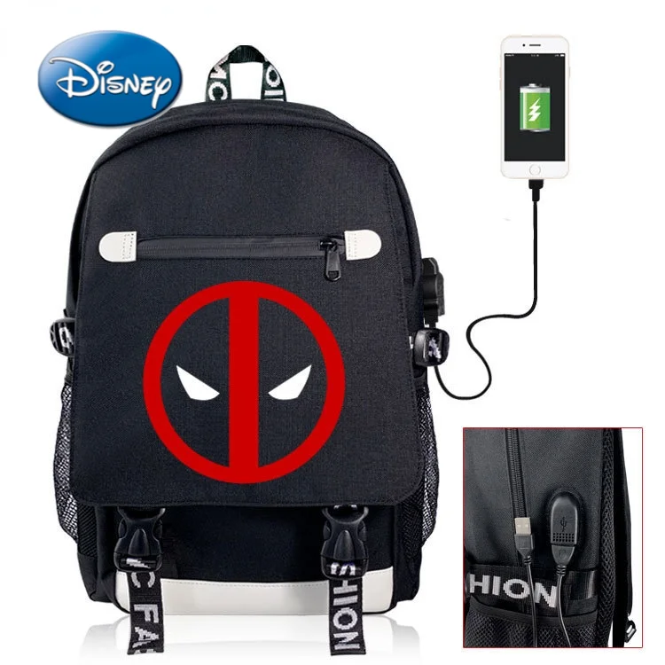 

Модный рюкзак для мужчин и женщин с мультяшным принтом Disney Marvel Дэдпул уличный дорожный рюкзак сумка для ноутбука кавайная школьная сумка