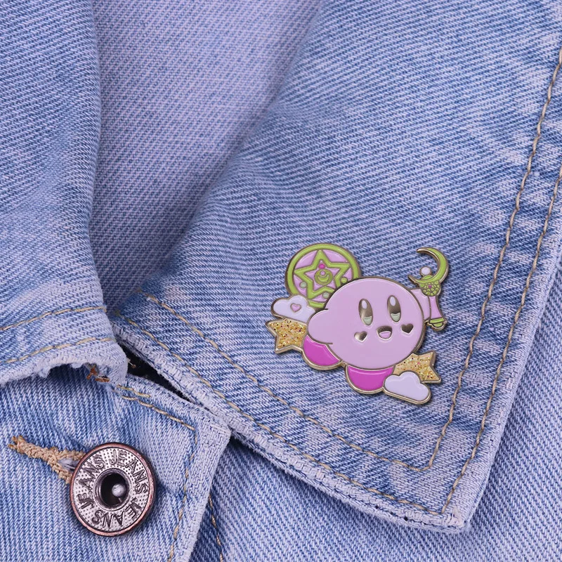 

Kawaii Sailor Mooms Inspired Hard Enamel Pin Magic Girl Moon Stick Golden Pins Cartoon Video Game Fan Anime Badge Jewelry Gift