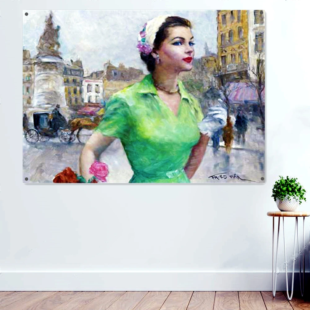 

Retro Girl License Banner Pin Up Poster Vintage Sexy Girl Canvas Painting Artwork Gift Pinup Wall Art Bar Pub Club Home Decor E5
