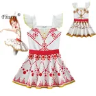 Костюм для косплея для девочек, белая сценическая одежда для Хэллоуина, подарок на Новый год платье без рукавов для детей