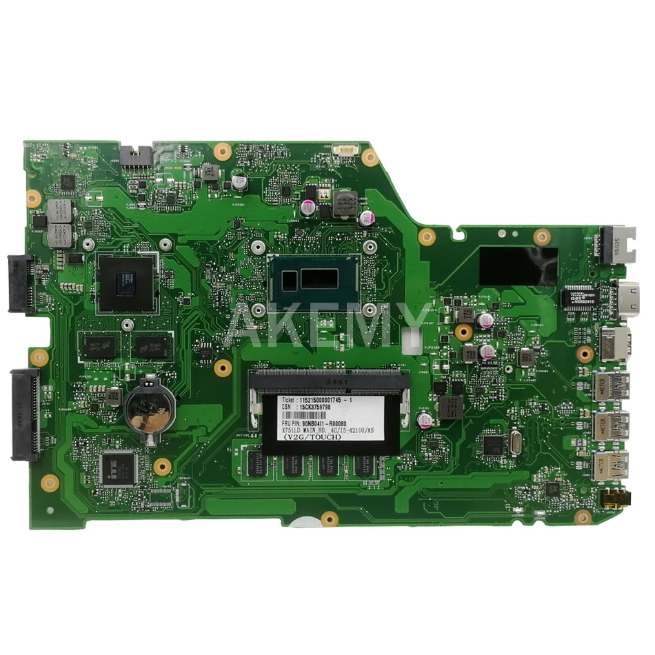 X751LD для ASUS X751LN X751LJ K751L материнская плата ноутбука I7-4500U процессор 4 Гб RAM с