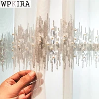 modern luxury sequins bead curtain for living room white sheer drape bay window partition wedding decor m232c