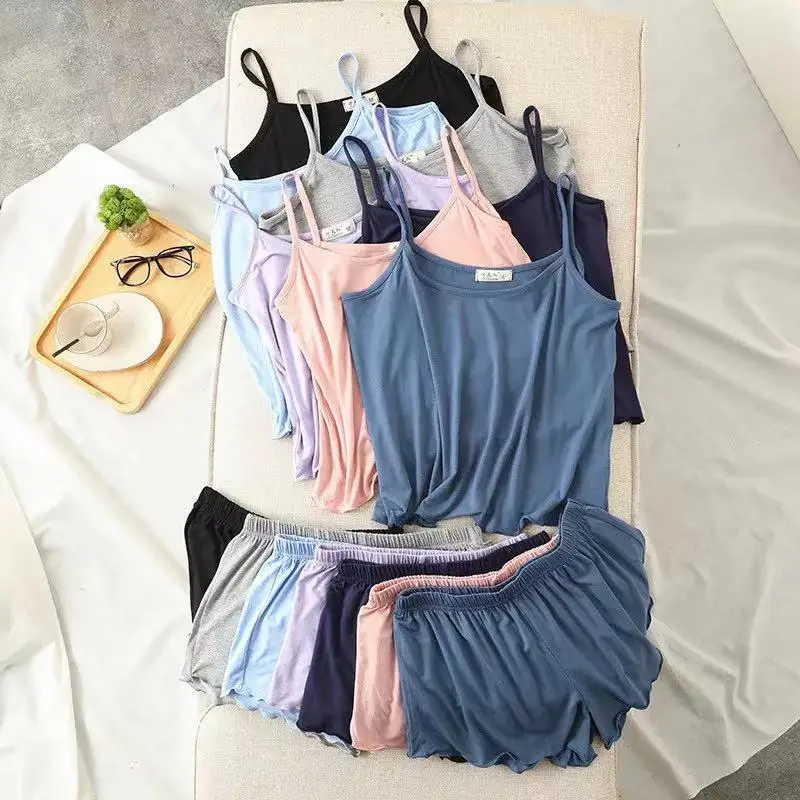 

Summer Suit Shorts and Top Pajamas Set for Women Plus Size Homewear Loose Lady Home Clothes Female Sleepwear 122539WZA