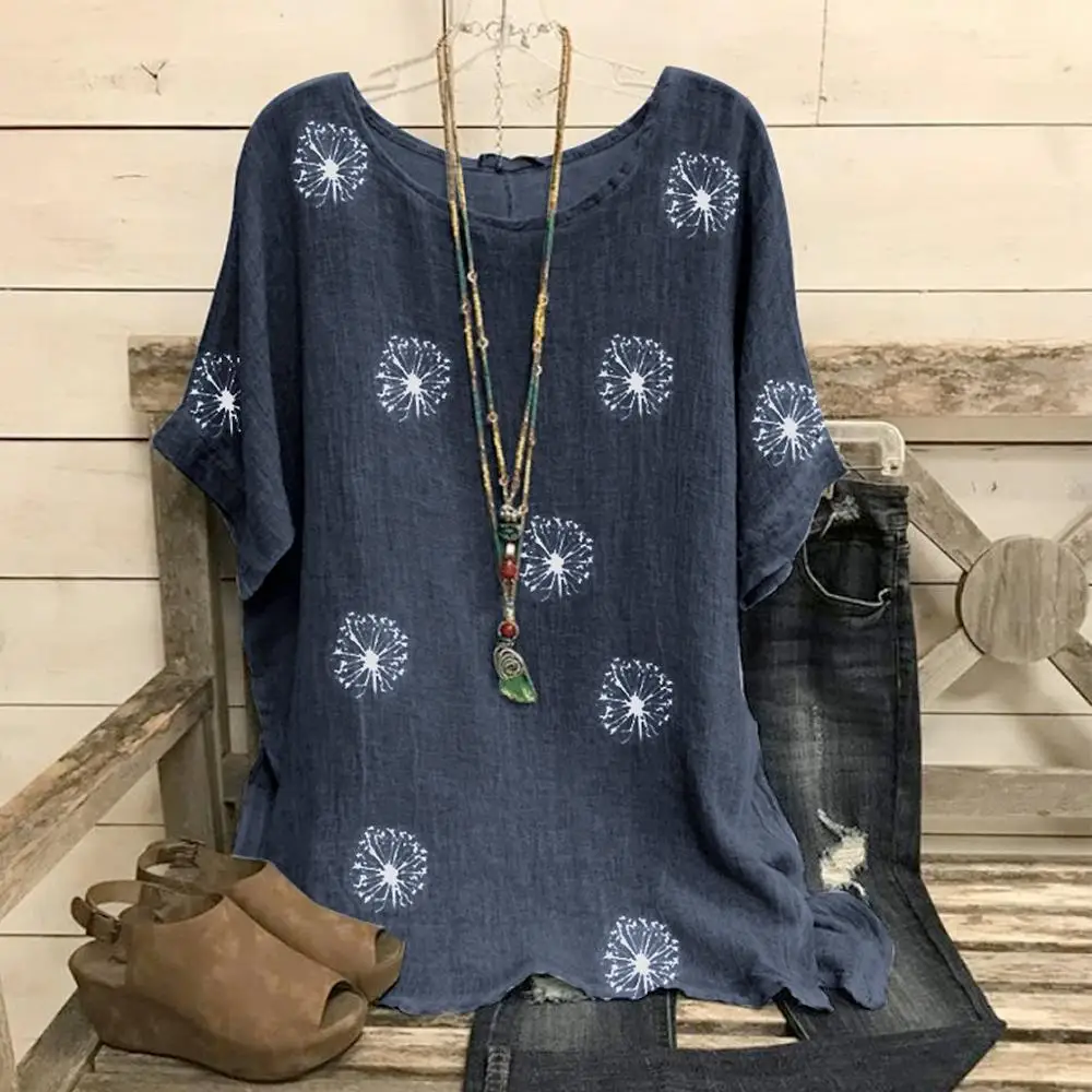 Летняя женская рубашка с вышитыми хризантемами туника блузка женские блузы