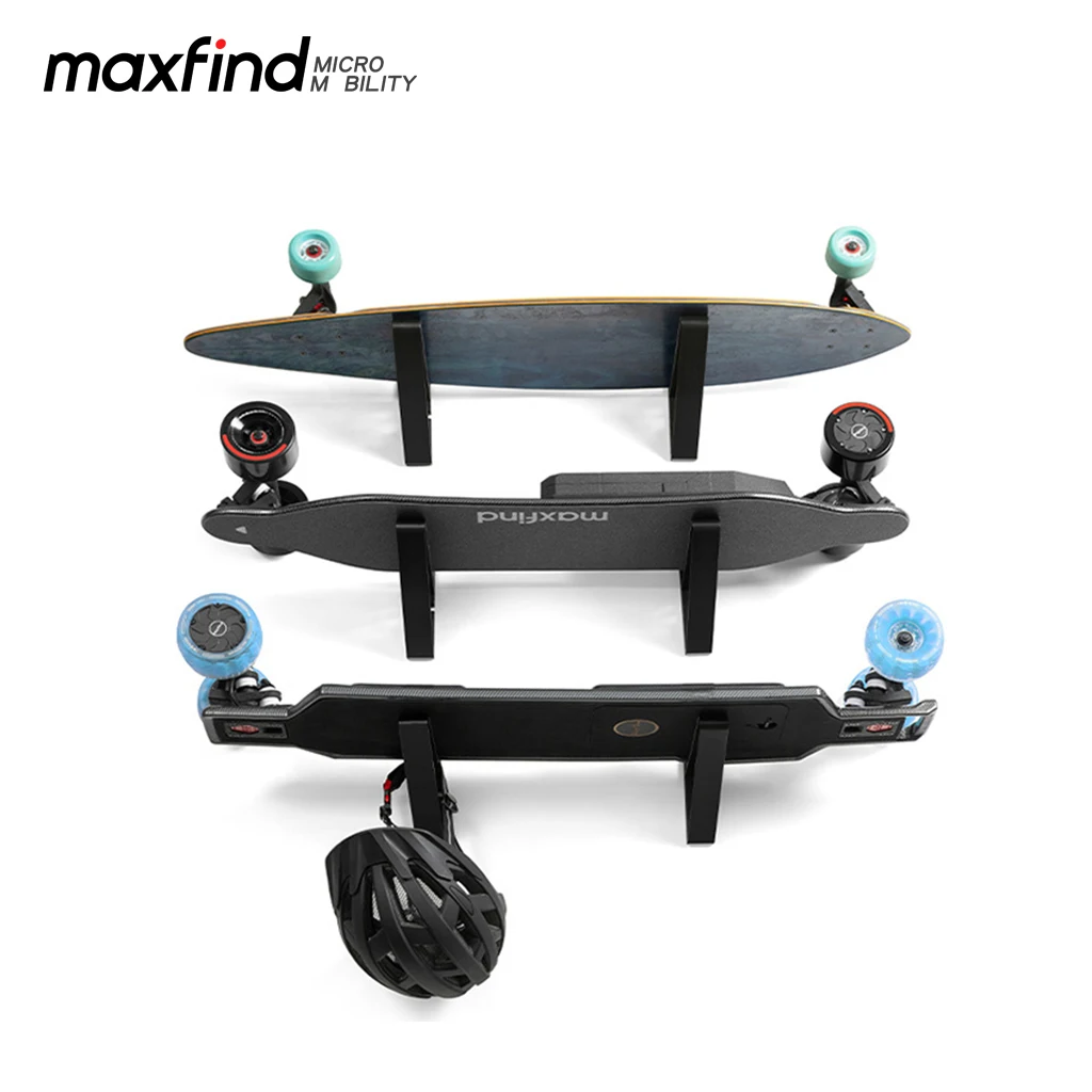 Maxfind-Perchero de pared para monopatín, estante de almacenamiento colgante para el hogar, soporte para monopatín, esquí