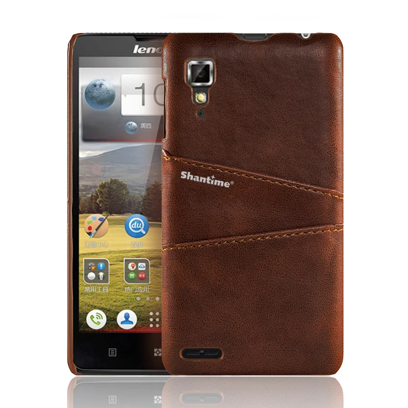 BROWN Чехол для телефона lenovo P780 кожаный роскошный винтажный кошелек с отделениями для карт задняя крышка для lenovo P780 деловой чехол - Цвет: BROWN