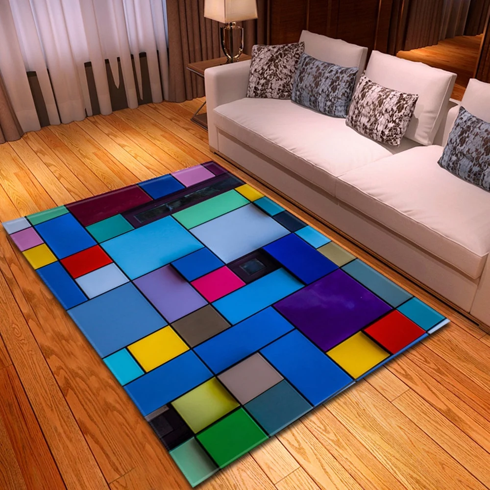 

Nordic Carpet for Living Room 3D Geometric Kids Room Decoration Carpet Home Children Rug Hallway Floor Bedroom Bedside Mats