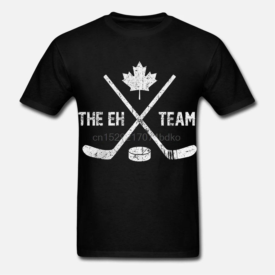 Мужские Eh команды канадский Хоккейные клюшки и шайба Спортивная футболка |