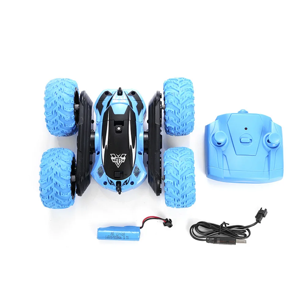 blue RC автомобиль 2,4G 4CH трюк Дрифт деформация багги автомобиль рок-гусеничный ролл автомобиль 360 градусов флип дети робот игрушечные машинки RC для подарков - Цвет: blue