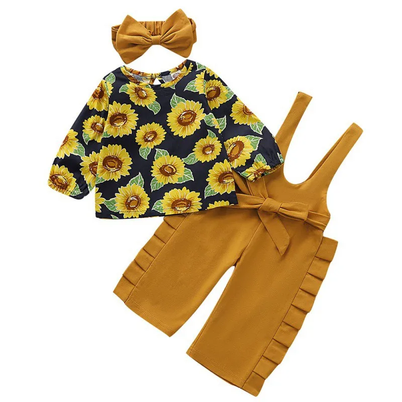 3 предмета одежда принцессы для девочек милая блузка с цветочным рисунком и