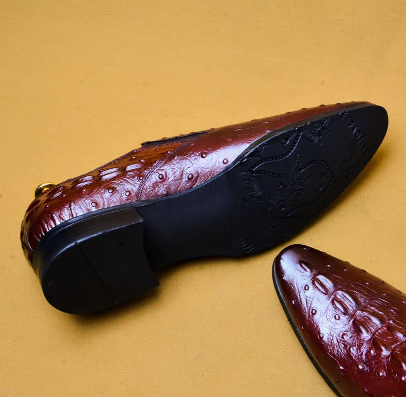 Повседневная мужская обувь с узором крокодиловая кожа Высококачественная