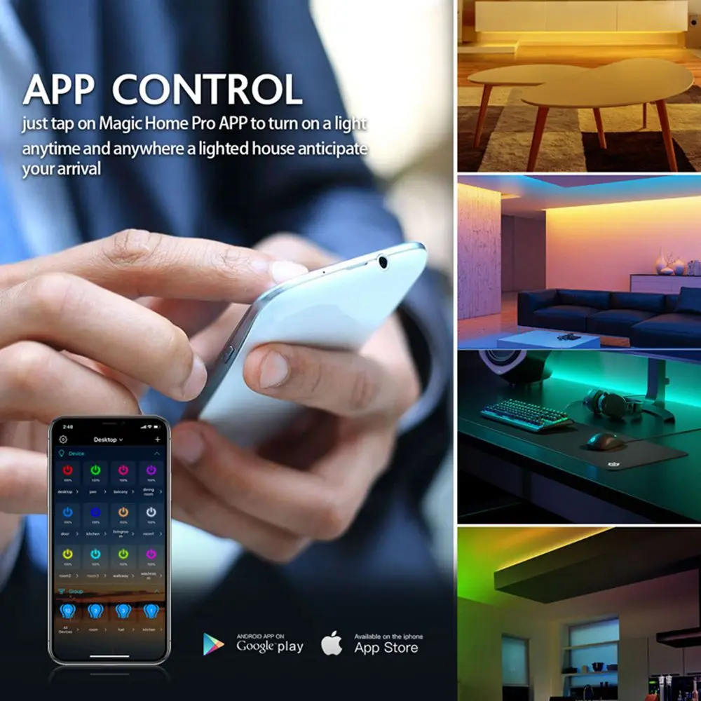 Умный Wi-Fi Bluetooth 1-контактный RGB-контроллер YHW с 24-кнопочным ИК-пультом