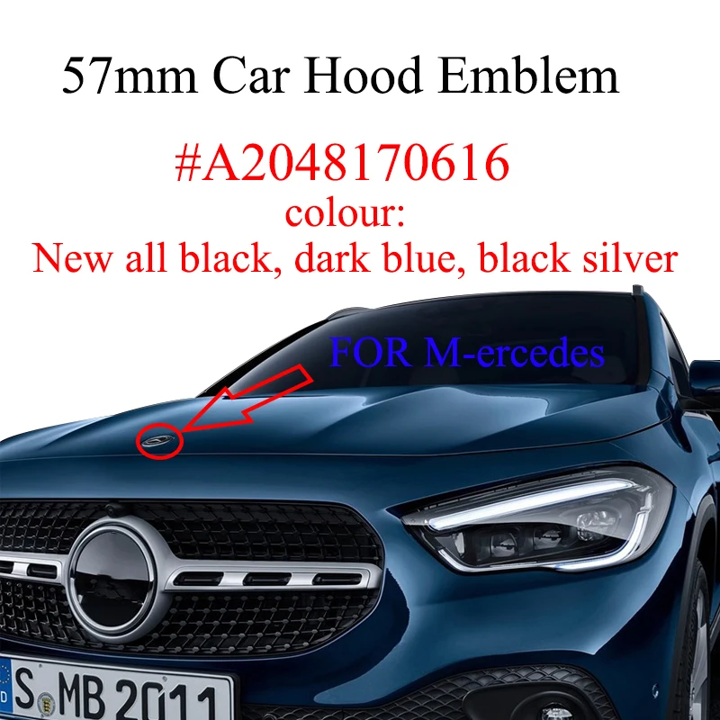 Эмблема капота автомобиля 57 мм эмблема для w124 w140 w163 w202 w203 w204 w210 w211 A2048170616|Наклейки