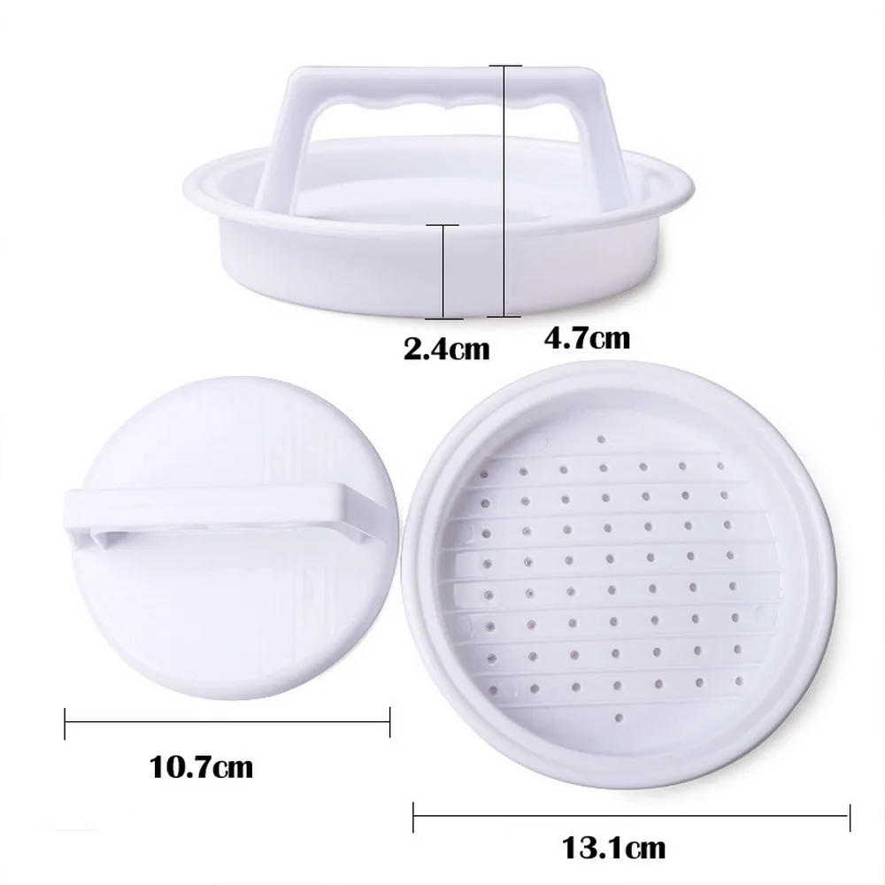 

1 Set Maker Food-Grade Plastic Hamburger Meat Beef Grill Burger Press Patty Maker Tool Round Shape Hamburger Press For Kitchen