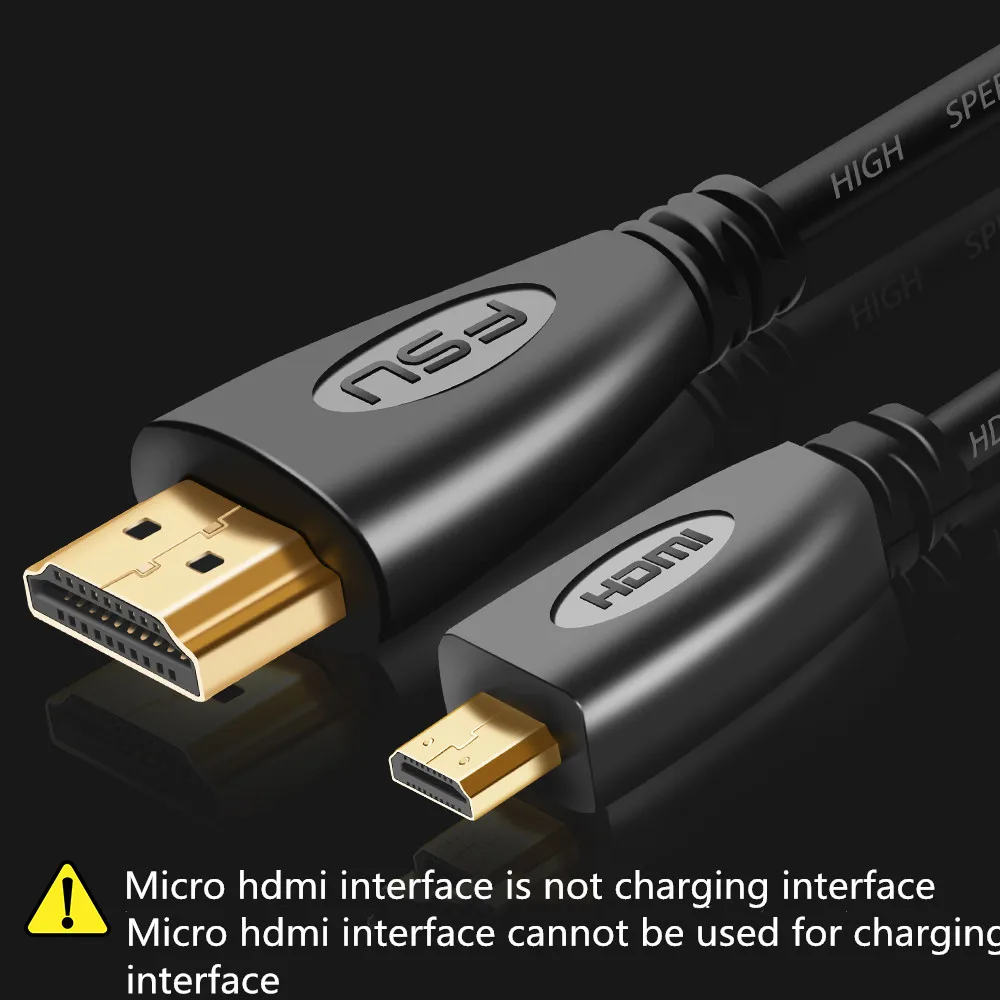 

Micro HDMI-compatible to HDMI Cable 1080P 3D Micro HDMI-compatible 1m 1.5m 5m 1.8m 1.4 Gold Plated Male to Male For TV Projector