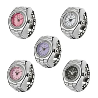creative anillos finger ring watch punk mini watches elastic quartz watch rings for women man clock reloj mujer montre zegarek