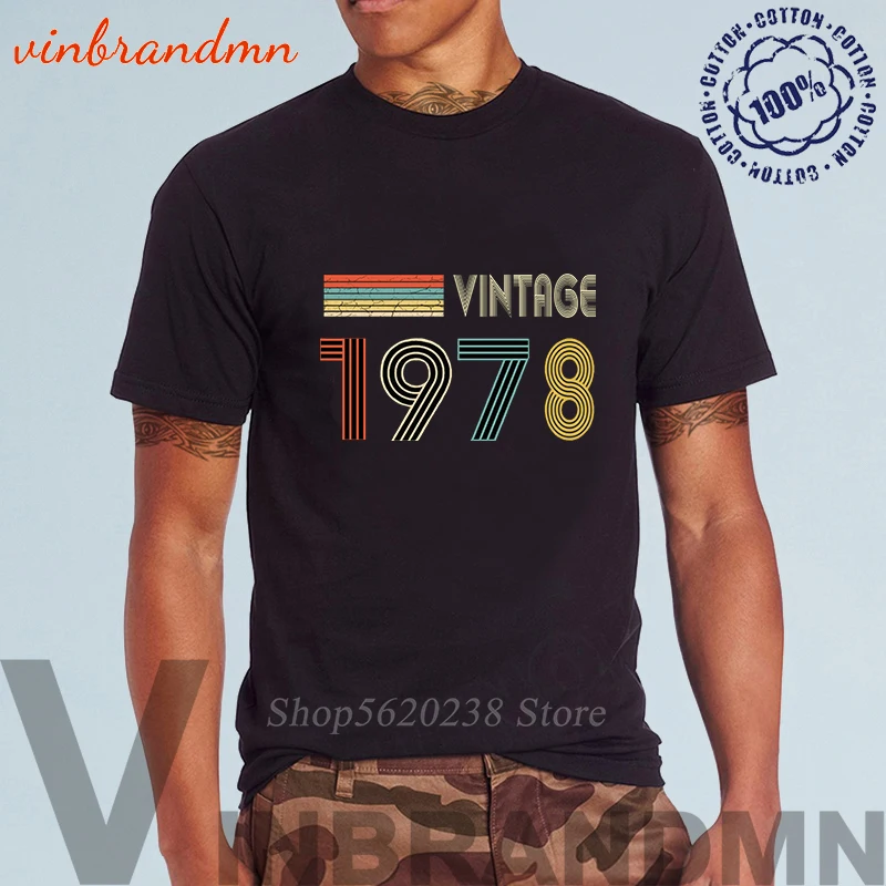 

Винтажные Camisetas ретро классические 40th подарок на день рождения 1978 все оригинальные части футболки мужские повседневные Пользовательские Х...