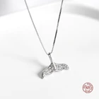 LKO настоящее серебро 925 пробы сладкий кристалл хвост кита очарование женское ожерелье простой хвост русалки ключицы кулон подарки на день рождения