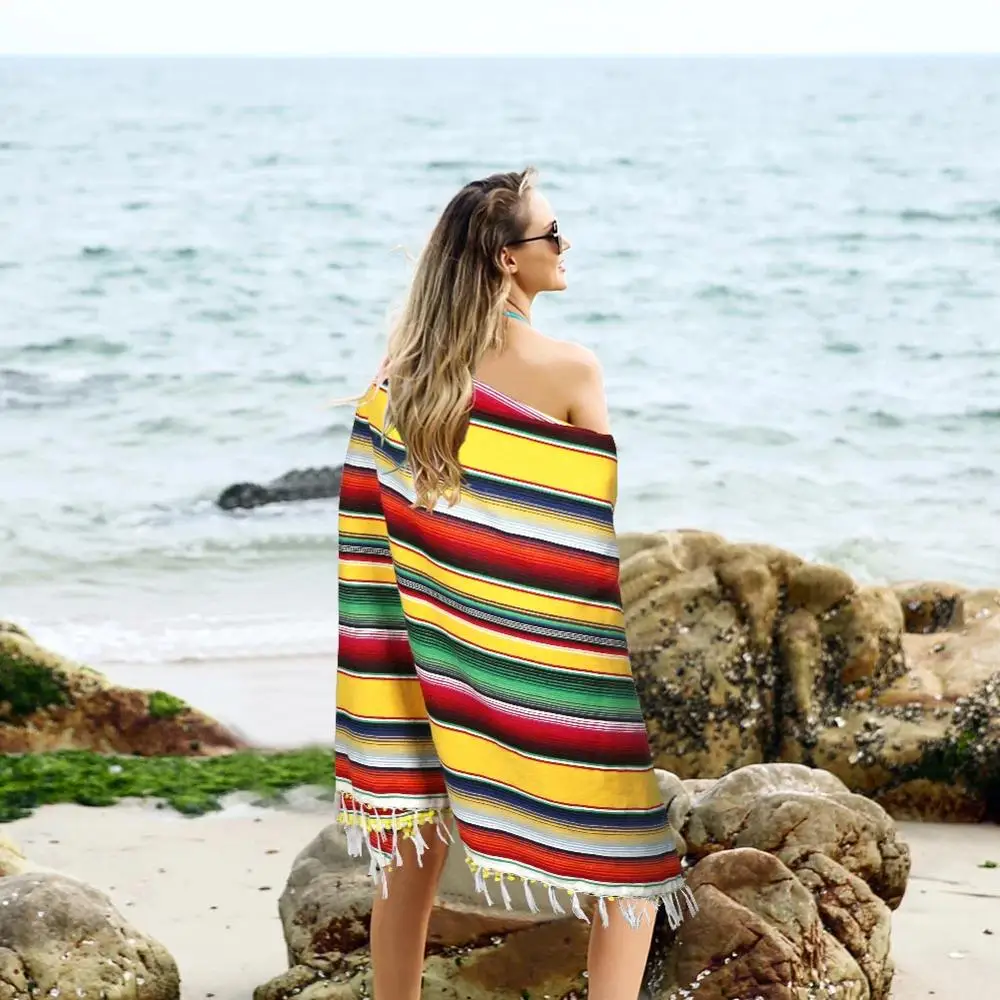 59х84 дюйма мексиканское покрывало полосатая скатерть вечерние украшения