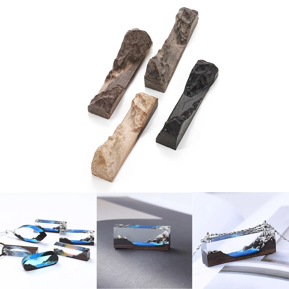 

1pcs Resin Mold Simulated Mountain Model Sandalwood Solid Wood UV Epoxy Resin Pendant Filling For DIY Jewelry Making Supplies