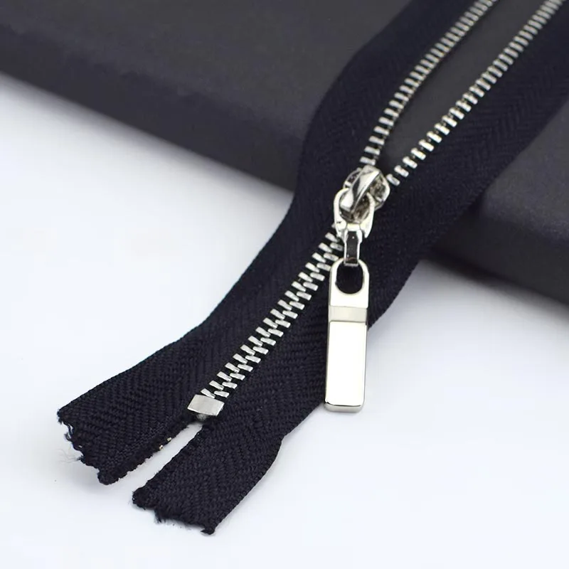 black silver 3 шт. Meetee 3#20 см металлическая молния Медь зуб Closeend застежка-молния одежда джинсы карман на молнии сумки кошелек Ремонтный комплект аксессуары - Цвет: black silver