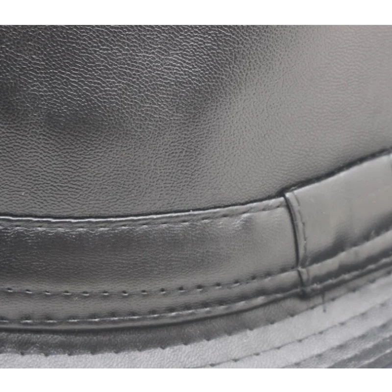 

2020 Men Real Genuine Sheepskin Leather Cowboy Hats Fashion New Style Real Natural Leather Cap Hat Sale Real Sheep Leather Caps