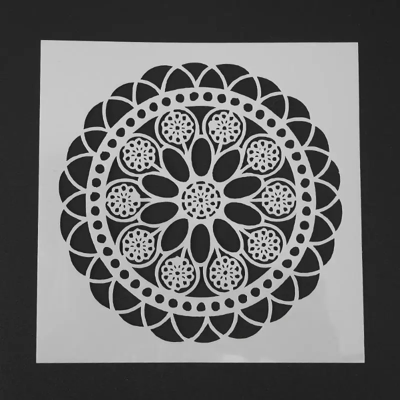 130*130 мм круглый цветок печати плесень пищевой пластик кофе трафареты для торта