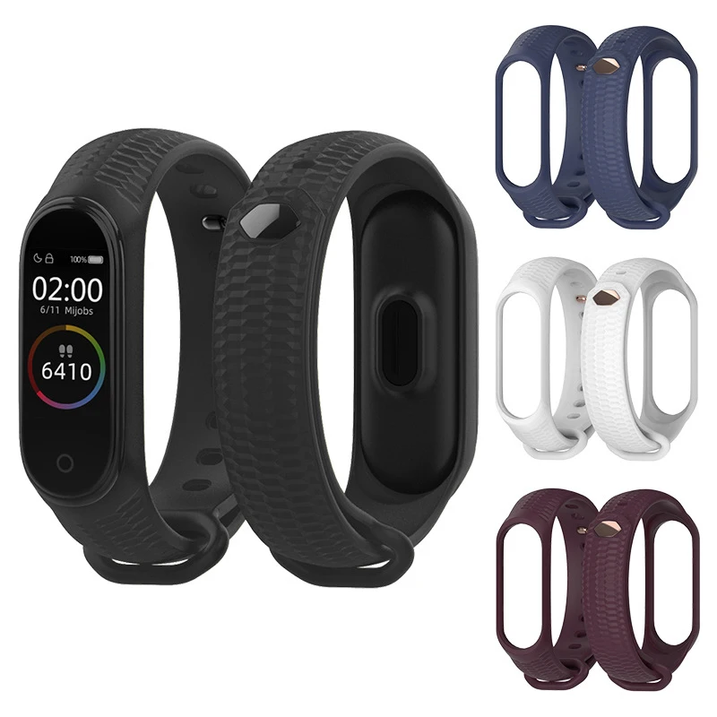 Ремешок силиконовый для Mi Band 4 браслет Xiaomi mi 3 аксессуары смарт часов 4|Ремешки