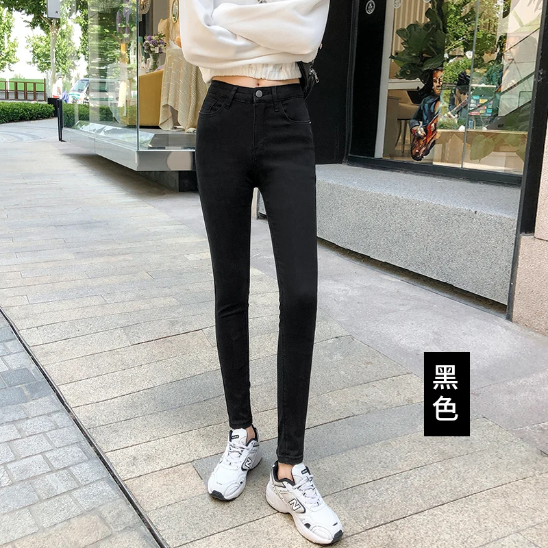 

Autumn 2021 New Denim Long Pants Female Bodycon Elastic High Waist Pants Women Slim Leggings Pantalones Mujer Stylish Trousers