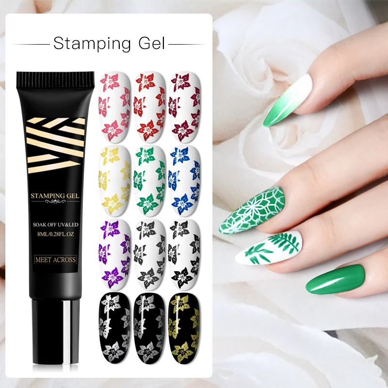MEET ACROSS 8 мл УФ-гель для ногтей Цветной Гель-лак стемпинга | Красота и здоровье
