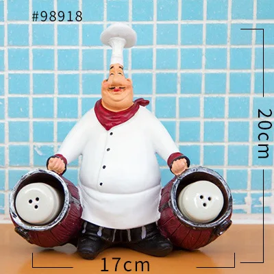 

Restaurant Cafe Bar Decoration Happy Chef Figurines American Vintage Country Resin Figurine Home Tabletop Decor Collectible