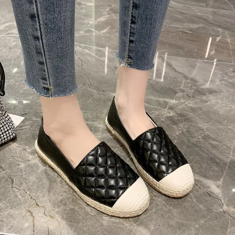

Fisherman Shoes Female 2020 New Flat Shoes Female Straw Braided Tendon Bottom Cloth Shoes Single Shoes Comfortable Lazy Shoes