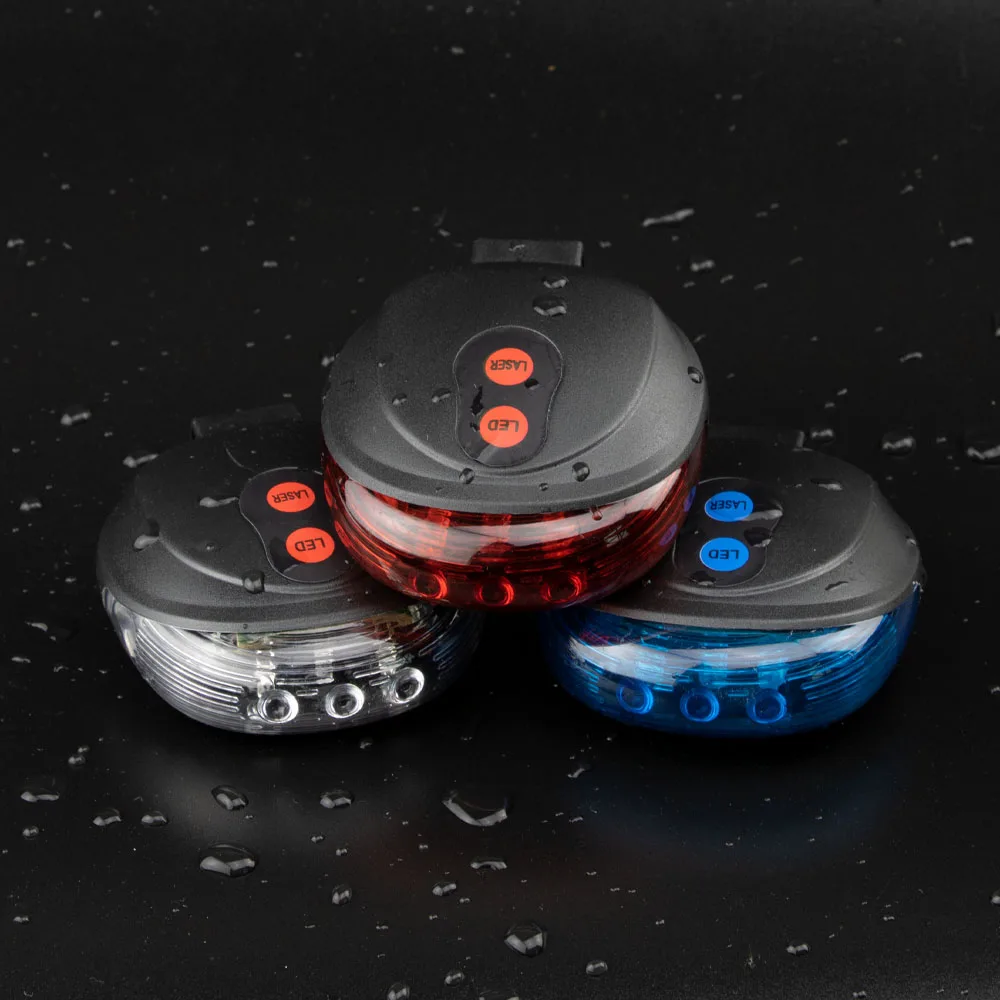 Велосипедный задний светильник 5 светодиодный ночной езды Предупреждение лазеры