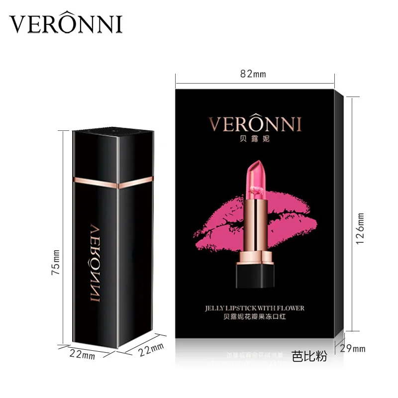 VERONNI petal Jelly Lip Stick Natural Moisturizer Lipstick Temperature Changed Color Lipbalm Protector Lips Cosmetics |