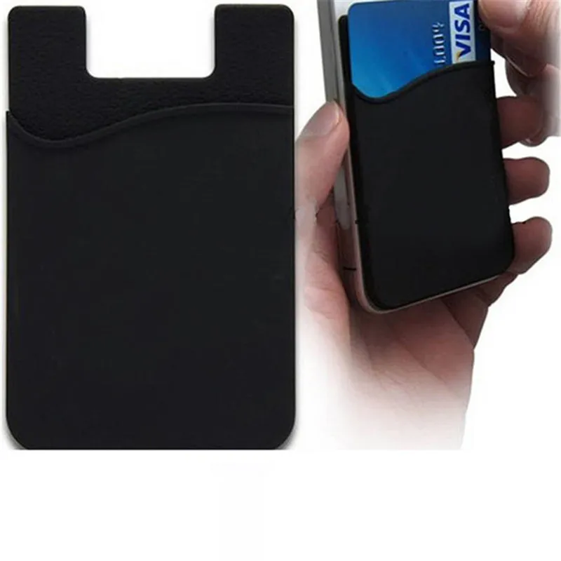 Модный женский и мужской тонкий чехол с клейким карманом держатель для сотового