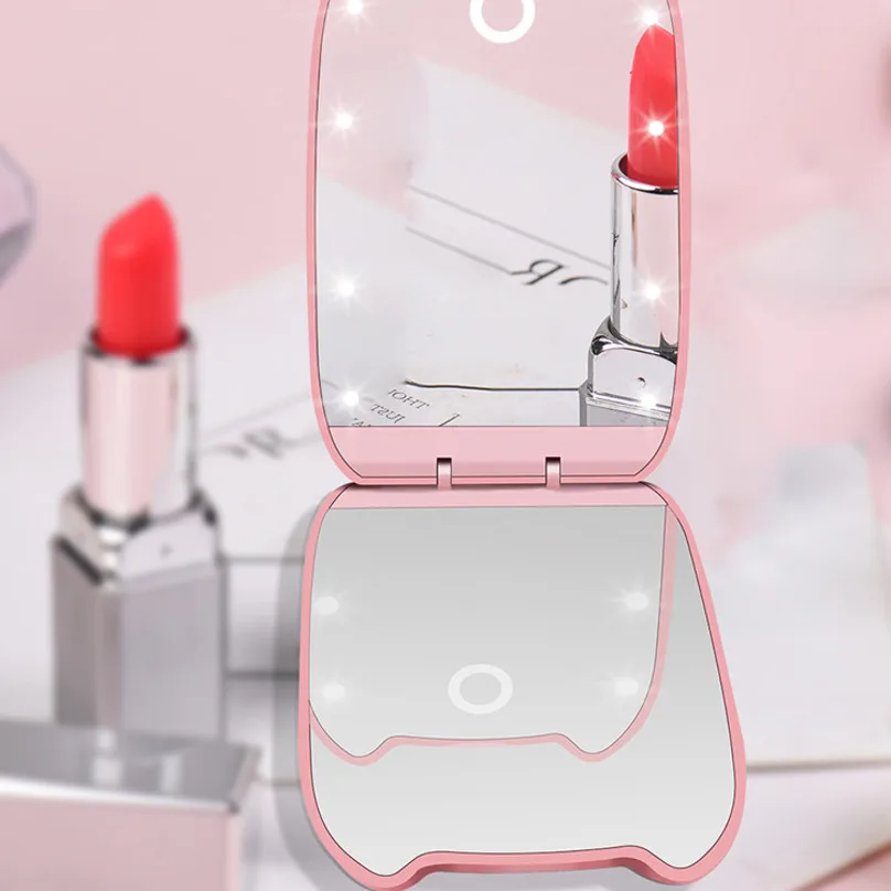 Светодиодный Портативный макияж зеркало светильник кошачьими ушками милые