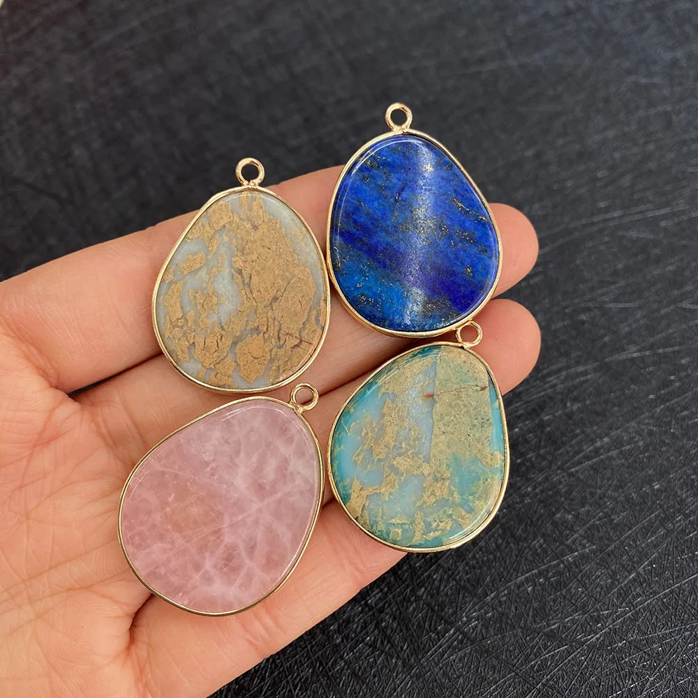 

Natural Mixed Color Charm Imperial Stone Pendant Drop Shape Suitable for DIY Necklace Accessories Jewelry Making Ladies Gifts