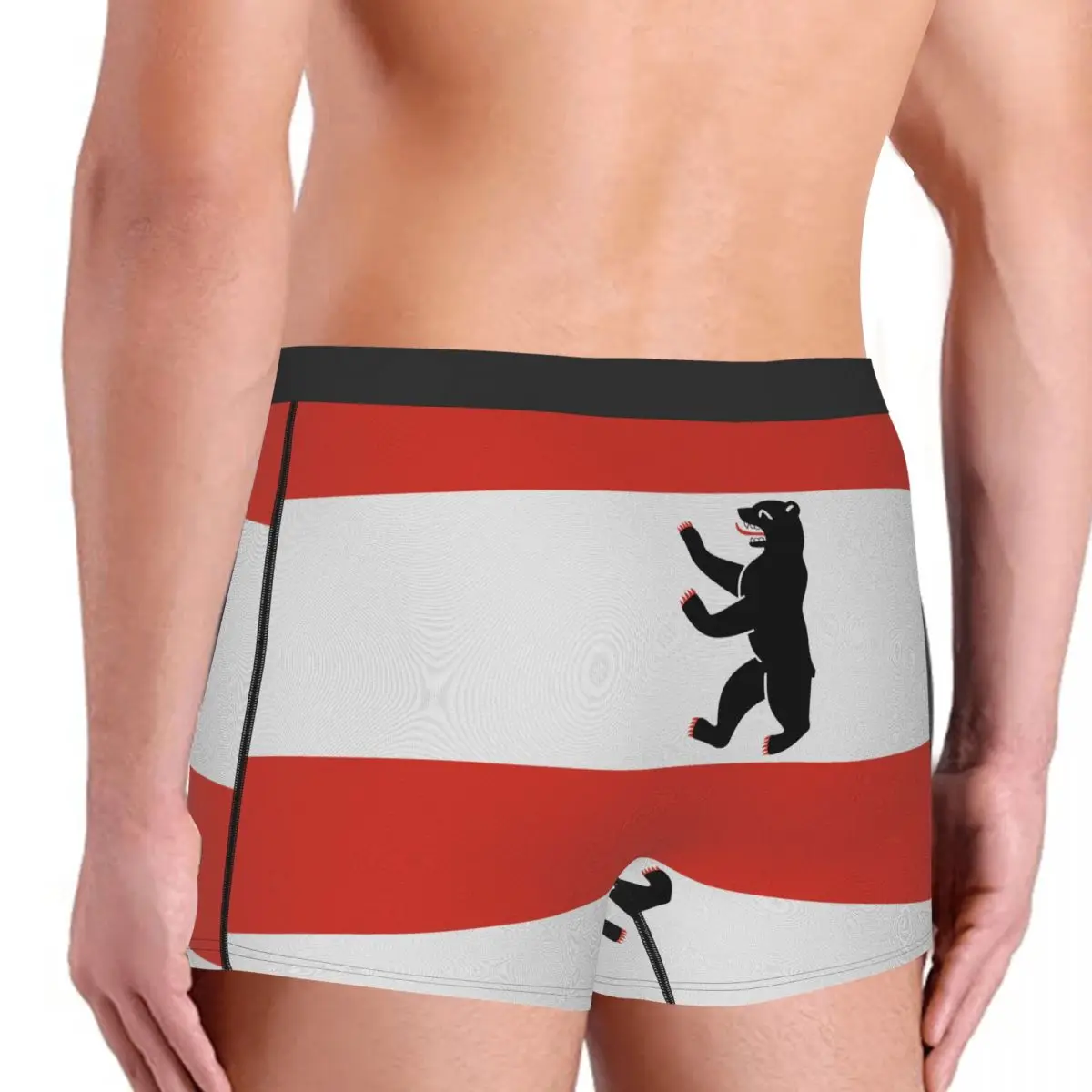 Flag Of Berlin Men's Boxer Briefs German states Funny Joke elastic pants for men