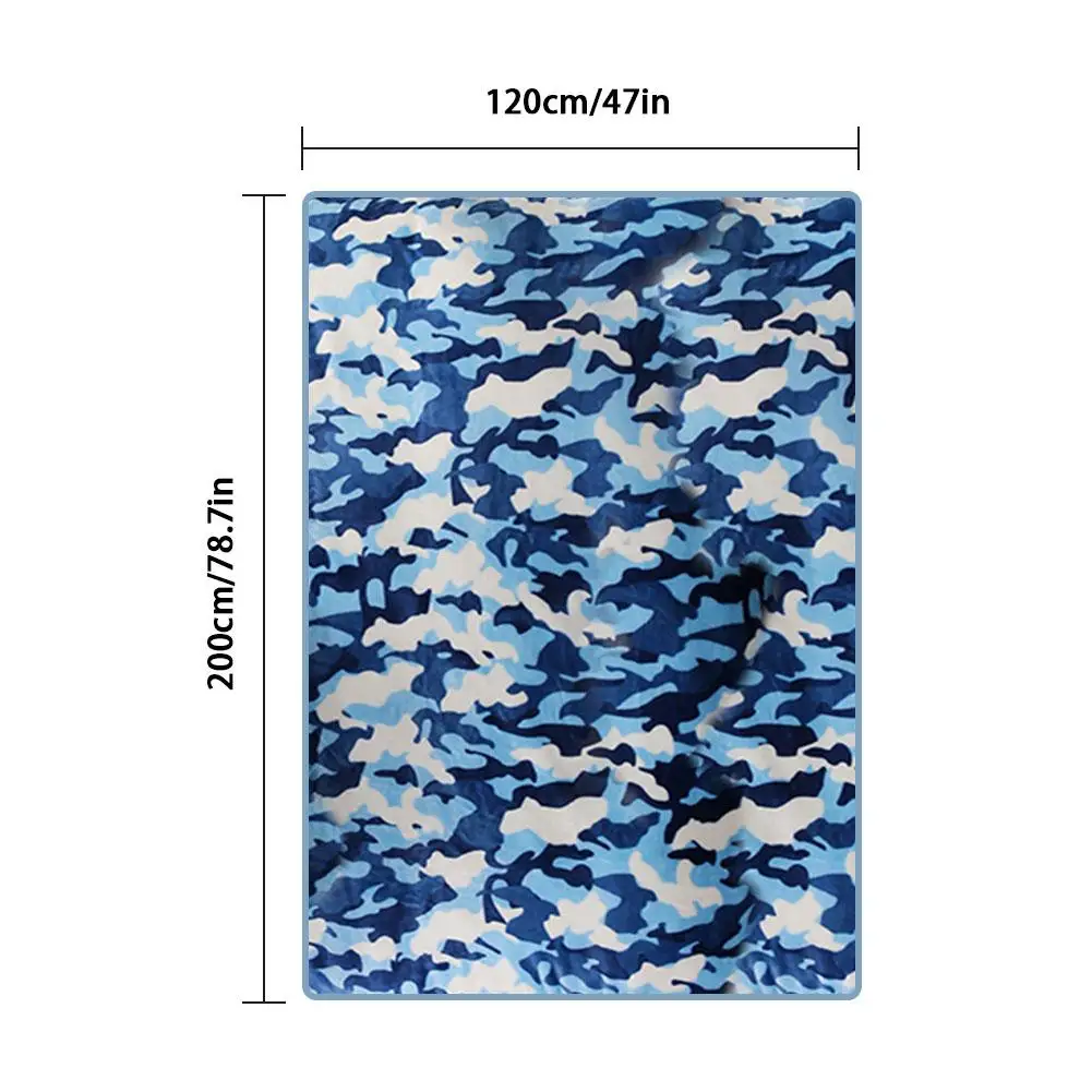 

Soft Warm Flannel Blanket Faux Wool Superfine Fiber Camouflage Blanket Bedding For Home Office Travel Camping 120*200cm