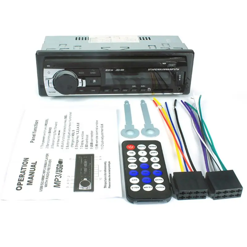 

12V 1 Din JSD-520 Car Radio USB TF MP3 WMA Player with Car Radio Receiver