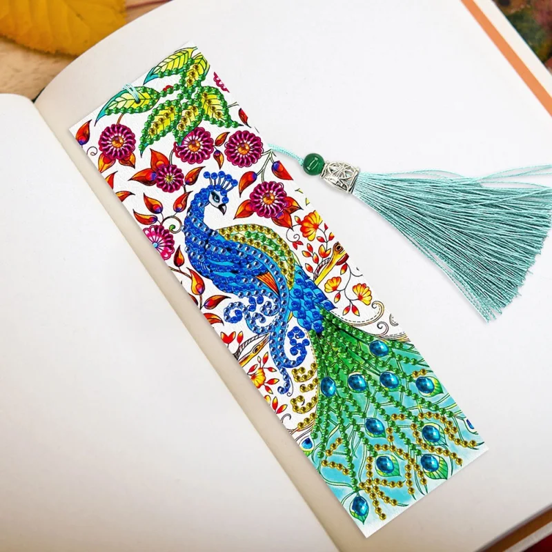 

2pcs DIY Diamond Painted Leather Bookmark with Tassel Book Logo 5D Diamond Embroidery Bookmark Handmade DIY Bookmark Hot Sale 1