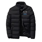 Мужская модная Классическая хлопковая куртка с принтом логотипа автомобиля Mazda, теплая зимняя куртка для снежного дня, топы в американском стиле